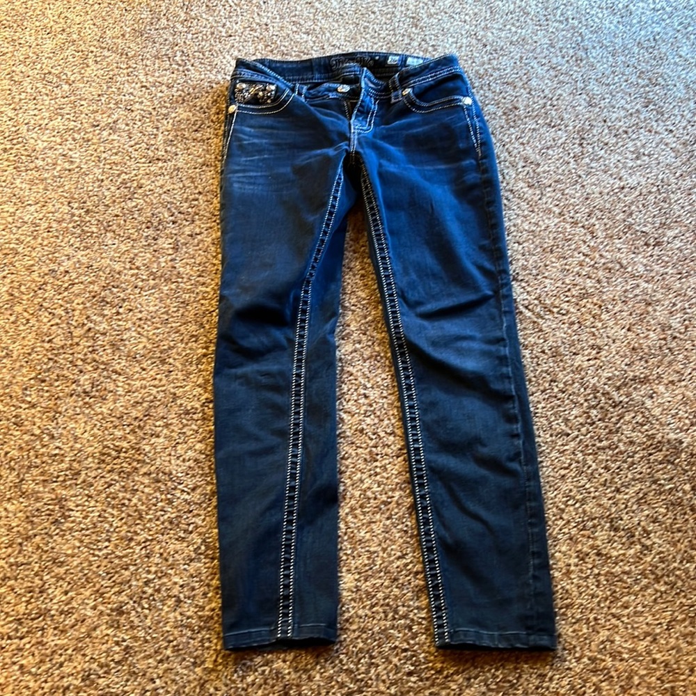 Miss Me Mid rise easy skinny blue jeans like new condition